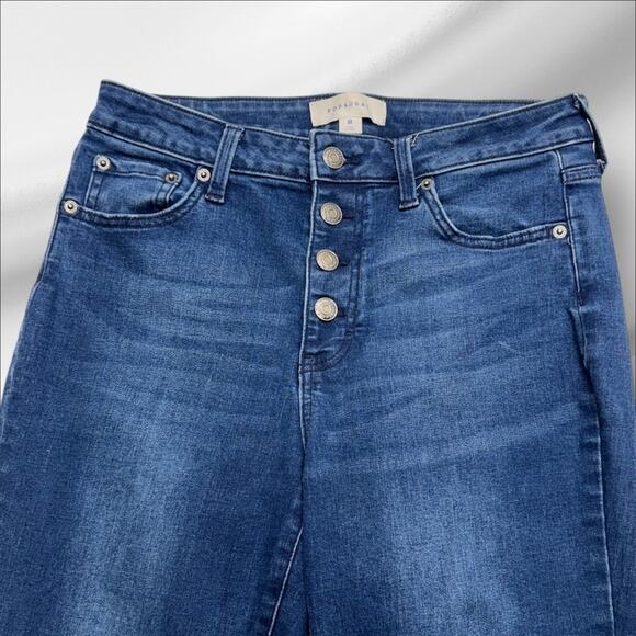 POPSUGAR Denim - POPSUGAR Women’s 8 BUTTON FLY ANKLE Blue Jeans